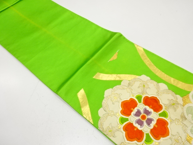  アンティーク　立涌に華紋織り出し袋帯（材料）